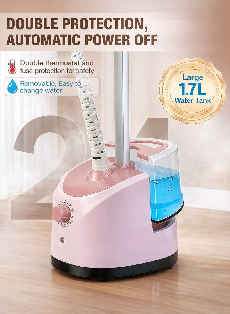 ARNOTEC جهاز بخار الملابس 2000 واط، 11 وضعية للكي، خزان ماء كبير سعة 1.7 لتر، جهاز بخار متعدد الوظائف محمول وقائم للاستخدام المنزلي، إزالة التجاعيد بسرعة، تحكم ذكي في درجة الحرارة، قابل للتعديل على 3 مستويات، كي مسطح بزاوية 180° - Image 4